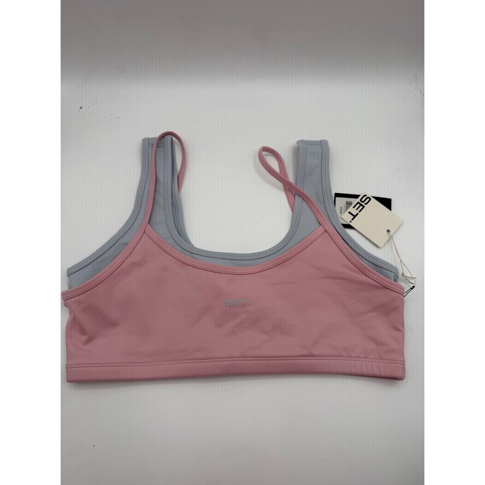 SET Active layered sports bra blush size large NWT